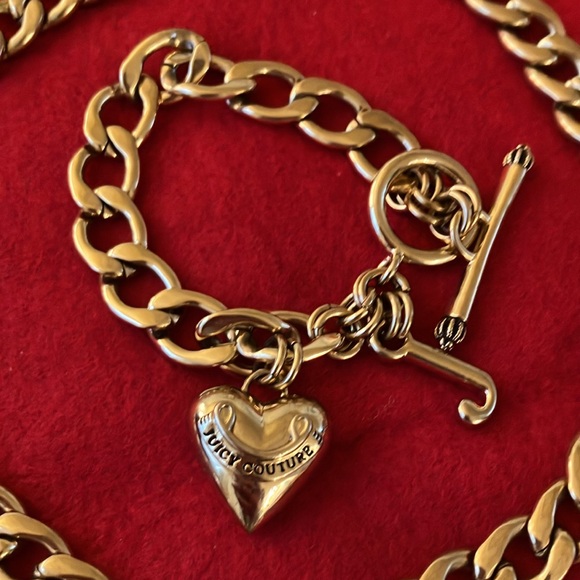 Juicy Couture Gold Heart Necklace and Bracelet Set - Picture 2 of 4